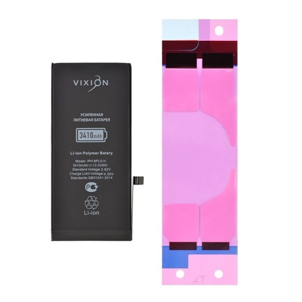 Аккумулятор Vixion для Apple iPhone 8 Plus, усиленная 3410мАч, с монтажным скотчем