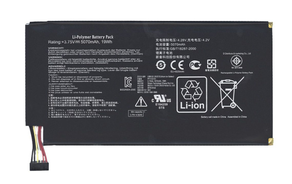 Аккумуляторная батарея C11-ME301T для Asus MeMO Pad Smart 10 (ME301T), 3.75В, 19Wh