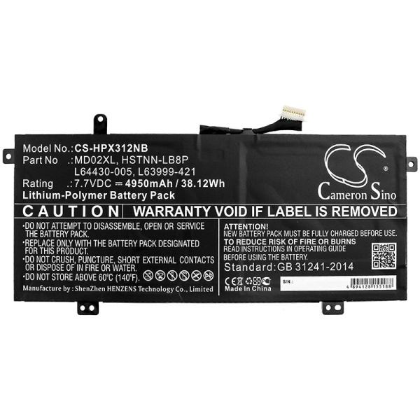 Аккумулятор для HP Chromebook X360 12B (MD02XL) 4950mAh