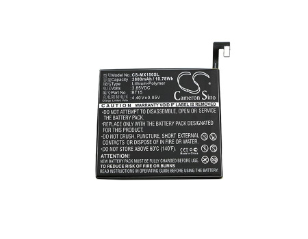 Аккумулятор CS-MX150SL, BT15 для Meizu M3s, 3.85В, 2800мАч, 10.78Wh