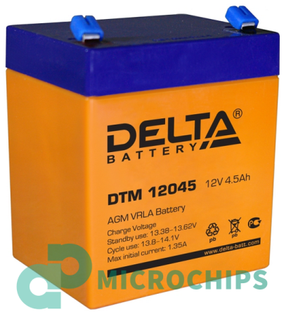 Купить Аккумулятор Delta DTM 12045 (AGM, 4.5Ah) Аккумулятор Delta DTM 12045 (AGM, 4.5Ah)