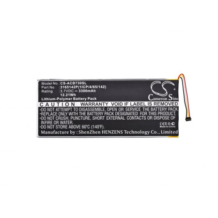 Аккумулятор для Acer Iconia One 7" B1-730 3300mah