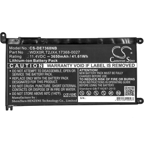 Аккумулятор для Dell Inspiron 13, 14 15, Vostro 14, 15 серии (WDX0R) 3650mah