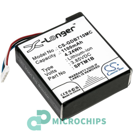 Аккумулятор усиленный CameronSino для GoPro Hero 7 Silver, Hero 7 White (SPTM1B) 1100mAh