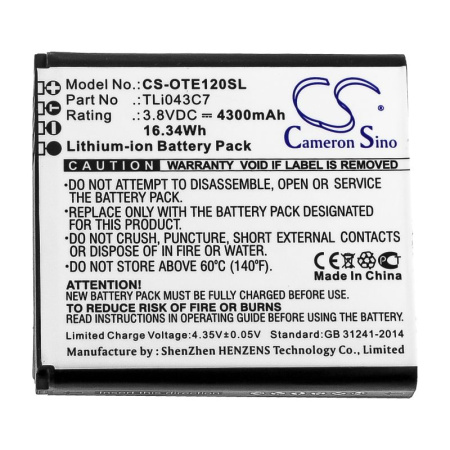 Аккумулятор для Alcatel EE120 (TLi043C7) 4300mAh