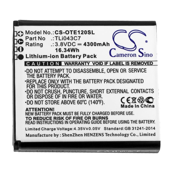 Аккумулятор для Alcatel EE120 (TLi043C7) 4300mAh