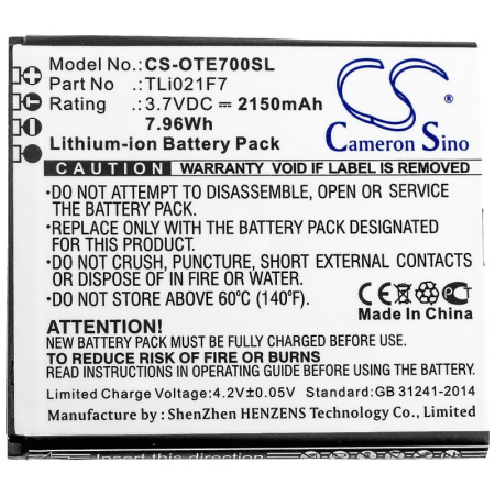 Аккумулятор для Alcatel EE70, EE Mini 2 4G LTE (TLi021F7) 2150mAh