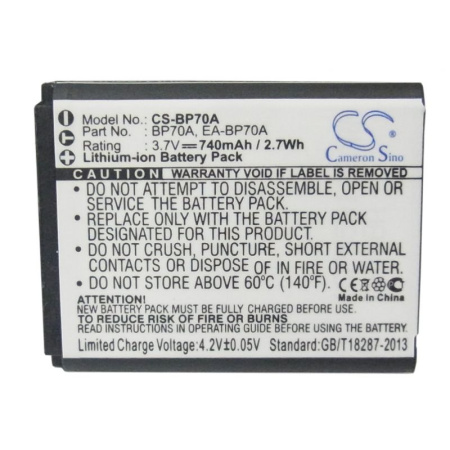 Аккумулятор для Samsung BP-70A, BP70A 740mah