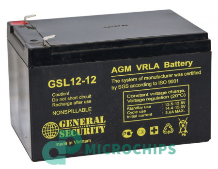 Купить Аккумулятор General Security GSL 12-12 (AGM, 12Ah) Аккумулятор General Security GSL 12-12 (AGM, 12Ah)