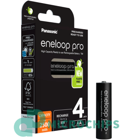 Аккумулятор Panasonic Eneloop Pro AAA (NiMH, 2500mAh) 4BP Аккумулятор Panasonic Eneloop Pro AAA (NiMH, 2500mAh) 4BP