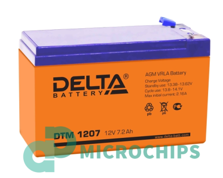 Аккумулятор Delta DTM 1207 (AGM, 7.2Ah)