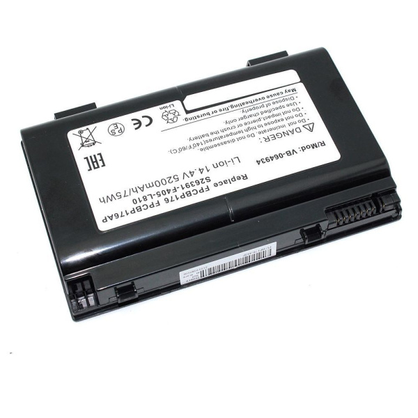 Аккумулятор (батарея) для ноутбука Fujitsu LifeBook A1220, 14.4V, 5200mAh BP176-4S2P, черный (OEM)