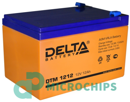 Аккумулятор Delta DTM 1212 (AGM, 12Ah)