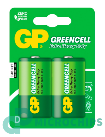 Батарейка GP Greencell R20/D 2BP