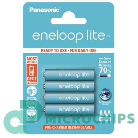 Аккумулятор Panasonic Eneloop lite AAA (NiMH, 550mAh) 4BP