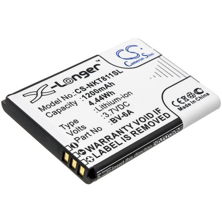 Аккумулятор CS-NKT811SL, BV-6A для Nokia 8110 4G, TA-1048, TA-1059, 3.7В, 1200мАч, 4.44Wh