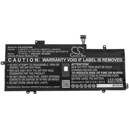 Аккумулятор для Lenovo ThinkPad X1 Carbon (2019), ThinkPad X1 Carbon G7 (2020) (L18C4P72) 3250mah