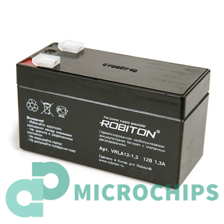 Аккумулятор Robiton VRLA12-1.3 (AGM, 1.3Ah)