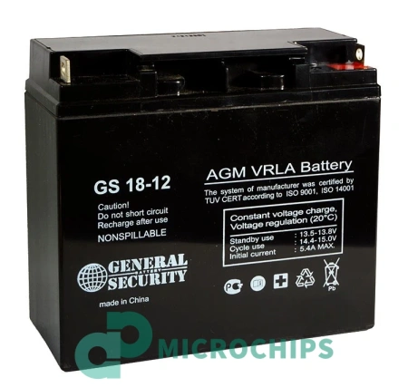 Купить Аккумулятор General Security GS 18-12 для ИБП (AGM, 18Ah) Аккумулятор General Security GS 18-12 для ИБП (AGM, 18Ah)