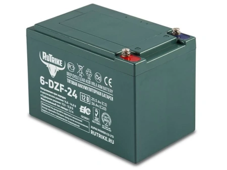 Тяговый аккумулятор RuTrike 6-DZF-24 (AGM, 24Ah, 12V)
