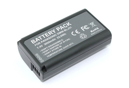 Аккумулятор DMW-BLJ31 для фотоаппарата Panasonic Lumix S1, 7.4В, 3050мАч