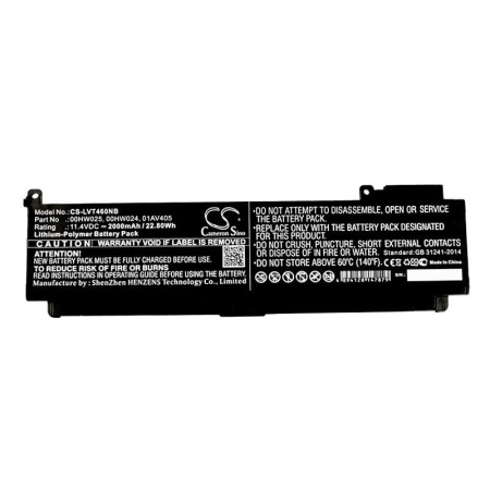 Аккумулятор для Lenovo ThinkPad T460s, T470s (00HW025) 2000mAh