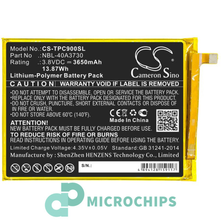 Аккумулятор для TP-LINK Neffos C9 (NBL-40A3730) 3650mAh