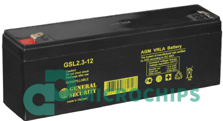 Аккумулятор General Security GSL 2.3-12 (AGM, 2.3Ah)