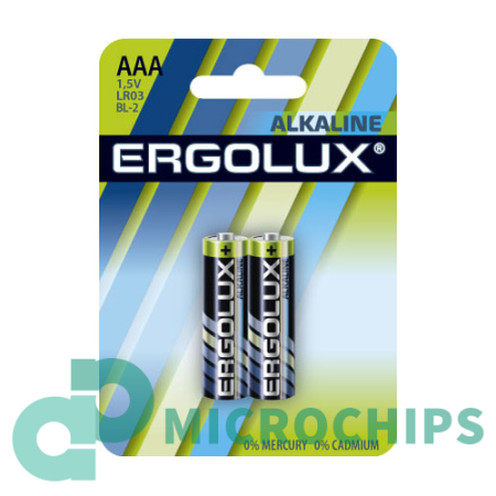 Купить Батарейка Ergolux Alkaline LR03/AAA 2BP Батарейка Ergolux Alkaline LR03/AAA 2BP