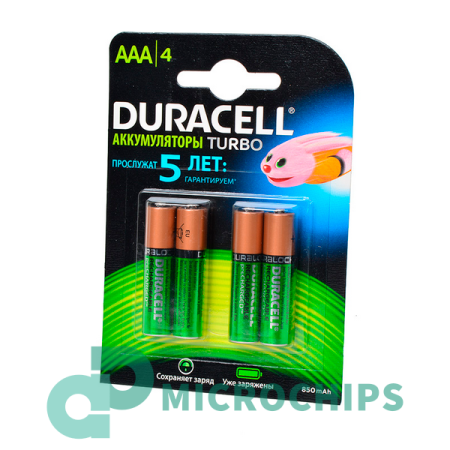 Аккумулятор Duracell Turbo AAA (NiMH, 850mAh) 4BP
