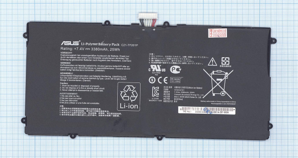 Аккумуляторная батарея C21-TF201P для Asus Eee Pad Transformer Prime (TF201), 3380мАч