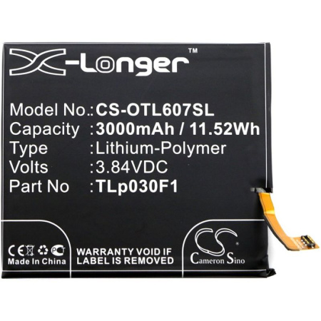 Аккумулятор для Alcatel OneTouch Idol 4S 6070K, Blackberry DTEK60 3000mah