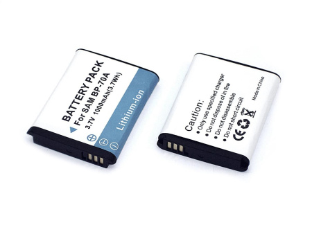 Аккумулятор BP-70A для фотоаппарата Samsung Digimax AQ, 3.7В, 1800мАч, Li-ion