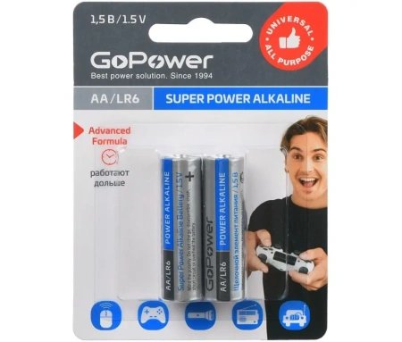 Батарейка GoPower LR6/AA 2BP