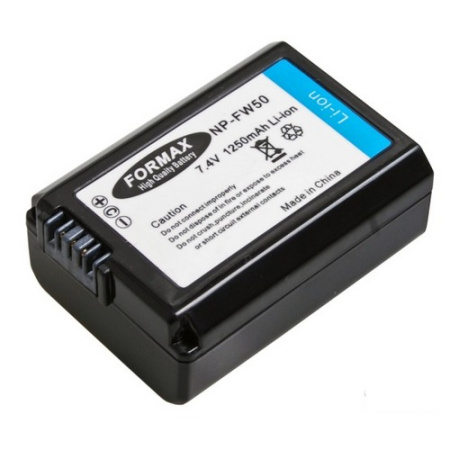 Аккумулятор NP-FW50 для камеры Sony Alpha A7, A6000, A7s, A7R, SLT-A37, NEX-7, NEX-6, NEX-3, A3000, A5000, SLT-A55, NEX-5, 1500мАч