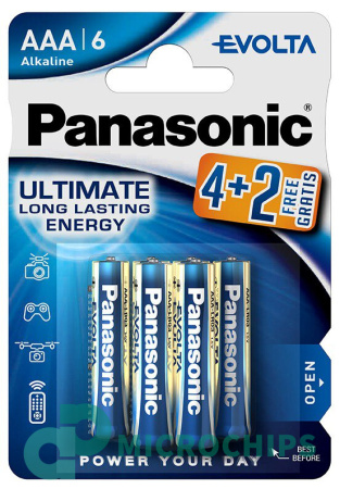 Купить Батарейка Panasonic Evolta LR03/AAA 6BP (4+2 шт) Батарейка Panasonic Evolta LR03/AAA 6BP (4+2 шт)