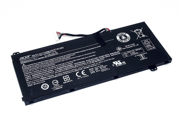 Аккумулятор (батарея) для ноутбука Acer Spin 3 SP314 (AC17A8M) 11.55V 5360mAh, оригинал, черная