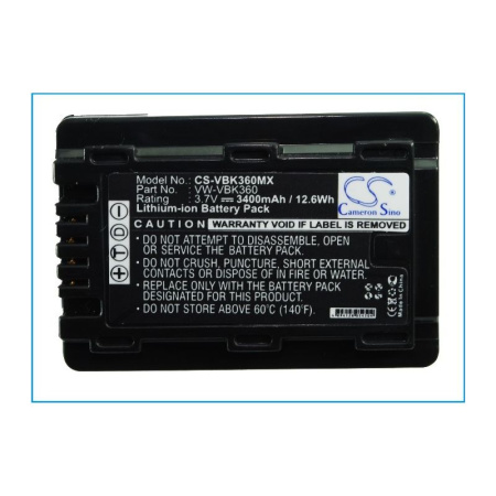 Аккумулятор для Panasonic VW-VBK360, VW-VBK360E-K 3400mah