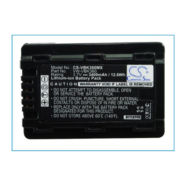 Аккумулятор для Panasonic VW-VBK360, VW-VBK360E-K 3400mah