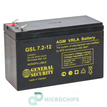 Купить Аккумулятор General Security GSL 7.2-12 F1 (AGM, 7.2Ah) Аккумулятор General Security GSL 7.2-12 F1 (AGM, 7.2Ah)