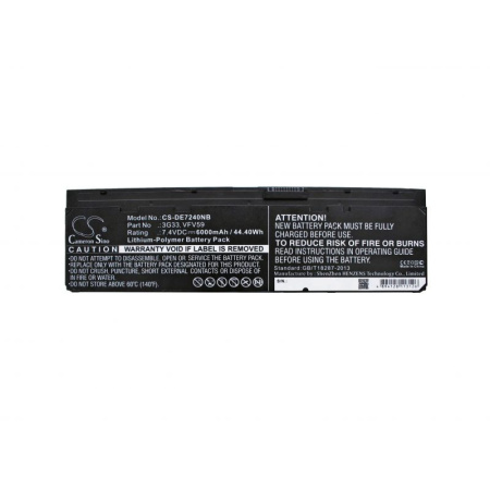 Аккумулятор для Dell Latitude E7240 12.5, Latitude 12 7000 (VFV59) 6000mAh