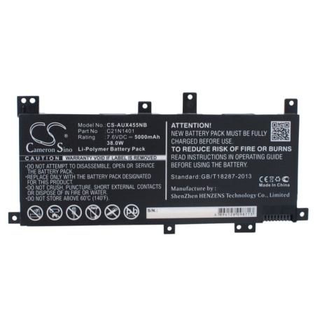 Купить Аккумулятор для ноутбука Asus X455 (C21N1409) 5000mAh Аккумулятор для ноутбука Asus X455 (C21N1409) 5000mAh