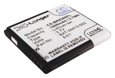 Аккумулятор CS-BR9360FL для BlackBerry Curve 9350, 9360, 9370 p/n: EM1, 1000mAh