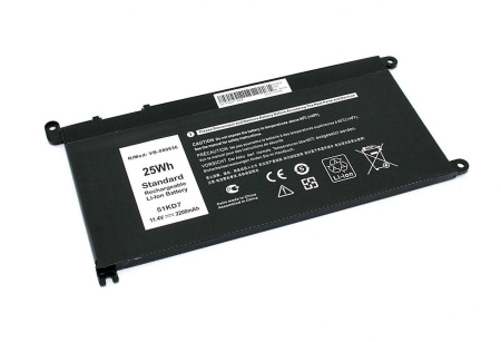 Аккумулятор (батарея) 51KD7 для ноутбука Dell 3180 3189, 11.4V, 2200mAh (OEM)