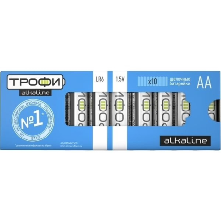 Купить Батарейка Трофи LR6/AA 10BP Батарейка Трофи LR6/AA 10BP