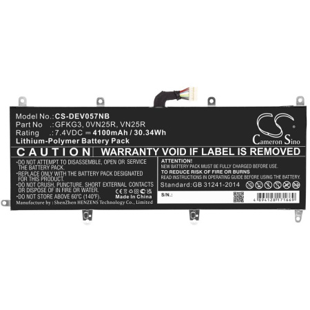 Аккумулятор для Dell Venue 10 Pro (GFKG3) 4100mah