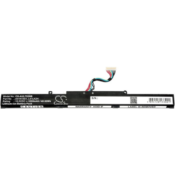 Аккумулятор для ноутбуков Asus N552VX, ROG GL752VW (A41N1501) 3200mAh