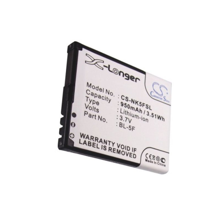 Аккумулятор для Nokia BL-5F, ZTE R340E 950mah