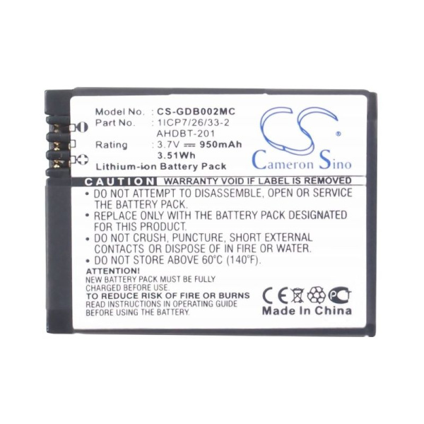 Аккумулятор для GoPro HD Hero 3, 3+ (AHDBT-201, AHDBT-301) 950mah