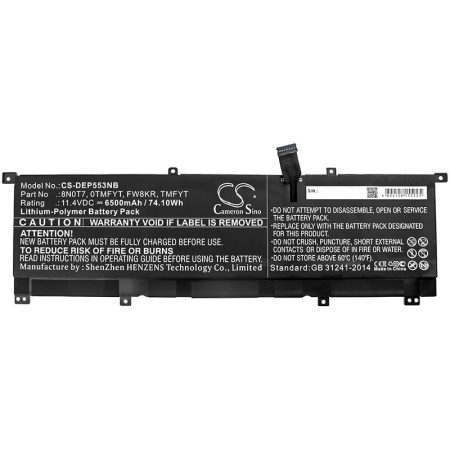Аккумулятор для Dell Precision 5530 2-in-1, XPS 15 9575 (TMFYT) 6500mah